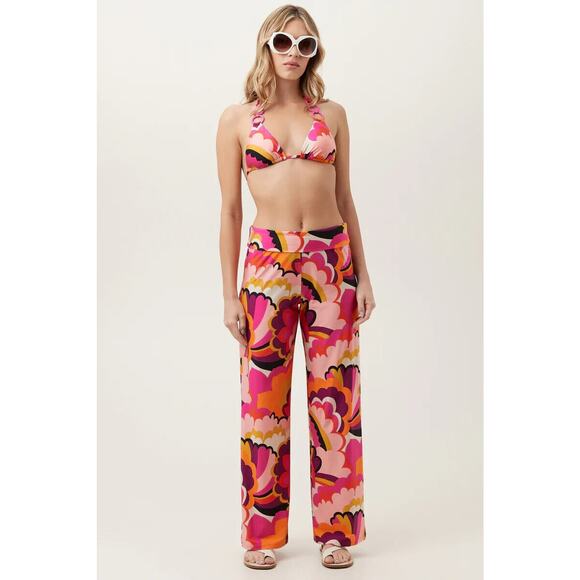 NEW Trina Turk Fan Faire Swim Pant Cover Up Pull On Wide Leg Size Small $162 - Picture 8 of 8